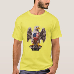 Patriotic Bald Eagle mit amerikanischem FlaggenEmb T-Shirt