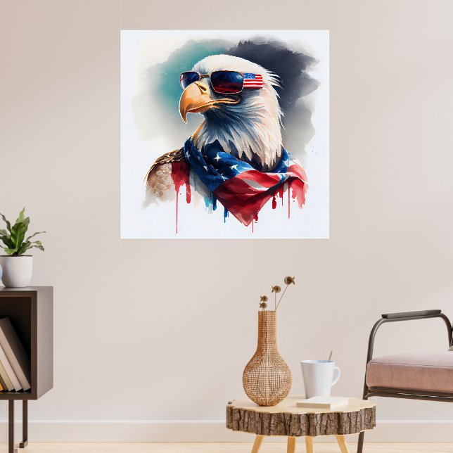 Patriotic Bald Eagle Poster (Wohnzimmer 3)