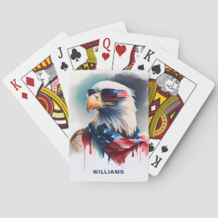 Patriotic Bald Eagle Spielkarten