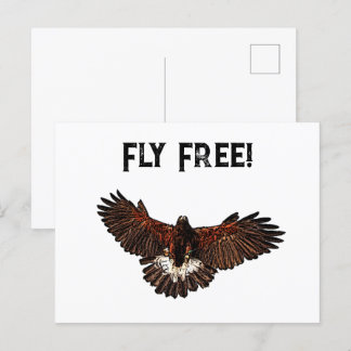 Patriotic Bald Eagle USA Flying Free Nature Art Postkarte