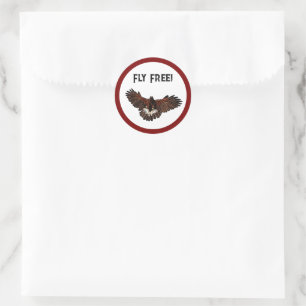 Patriotic Bald Eagle USA Flying Free Nature Art Runder Aufkleber