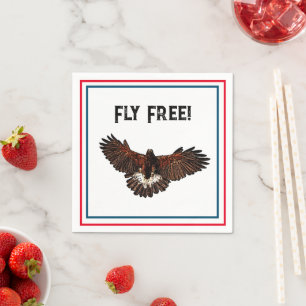 Patriotic Bald Eagle USA Flying Free Nature Art Serviette