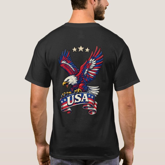 Patriotic Bald Eagle USA T-Shirt (Rückseite)