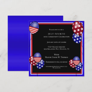 Patriotic Balloon dekoriert am 4. Juli Einladung