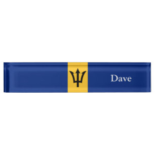 Patriotic Barbados Flag Namensplakette