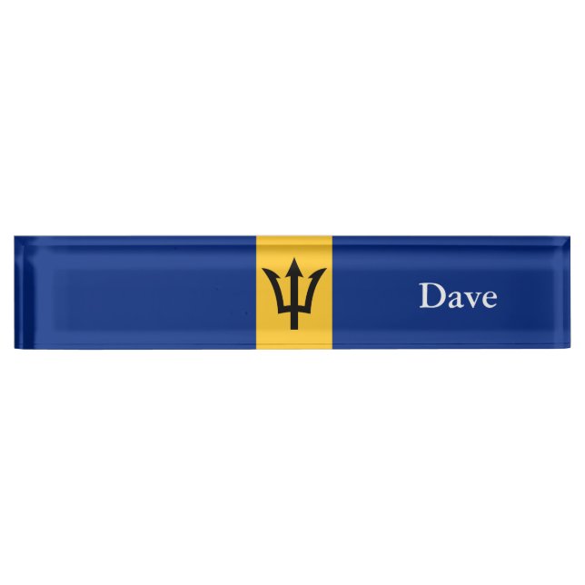 Patriotic Barbados Flag Namensplakette (Vorderseite)