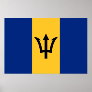 Patriotic Barbados Flag Poster