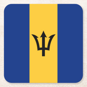 Patriotic Barbados Flag Rechteckiger Pappuntersetzer