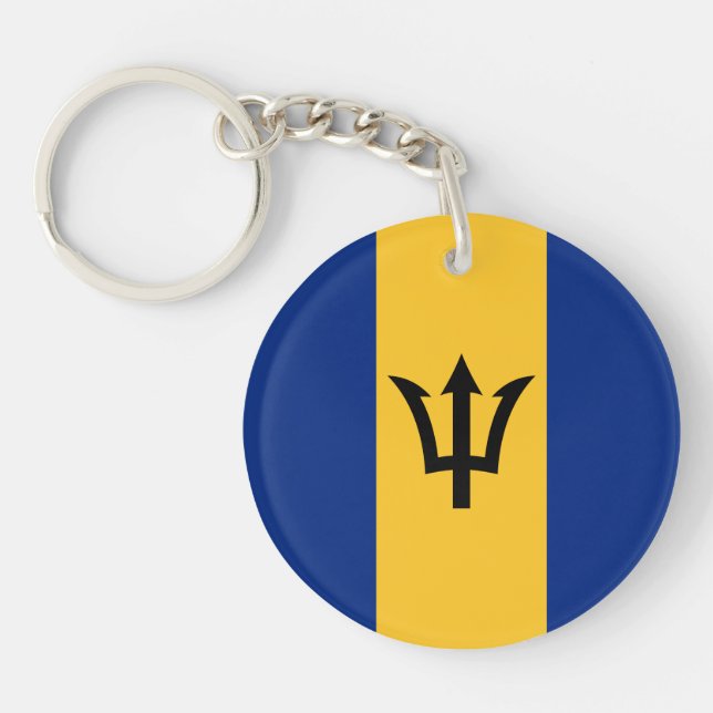 Patriotic Barbados Flag Schlüsselanhänger (Vorderseite)