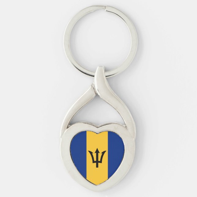 Patriotic Barbados Flag Schlüsselanhänger (Vorderseite)