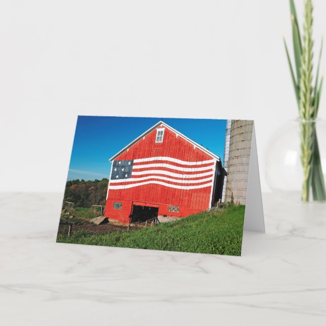 Patriotic Barn Karte (Vorderseite)