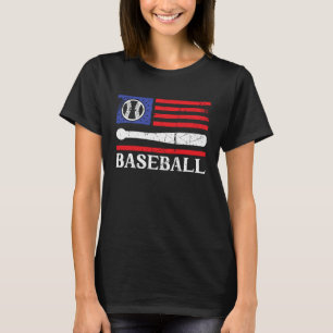 Patriotic Baseball 4. Juli US Flag Baseball Fa T-Shirt