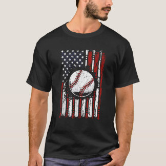 Patriotic Baseball 4. Juli USA Flag T-Shirt