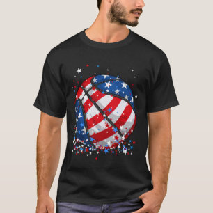 Patriotic Basketball 4. Juli USA Flag T-Shirt