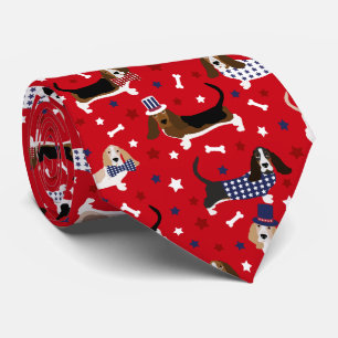Patriotic Basset Hound Neck Tie Krawatte