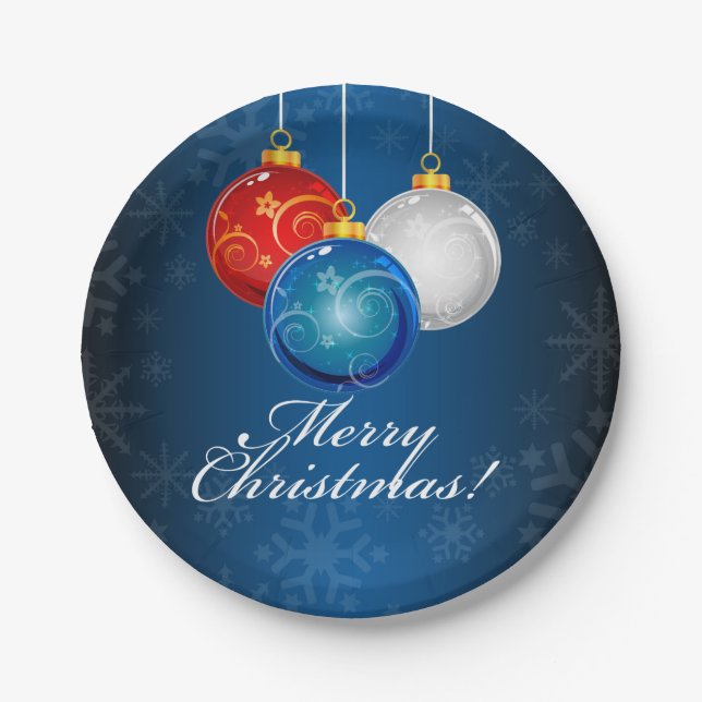 Patriotic Bauble Weihnachten Pappteller (Vorderseite)