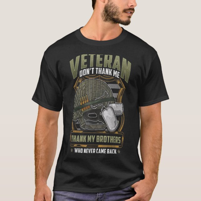 Patriotic bedanke sich nicht bei meinem Veteranen T-Shirt (Vorderseite)