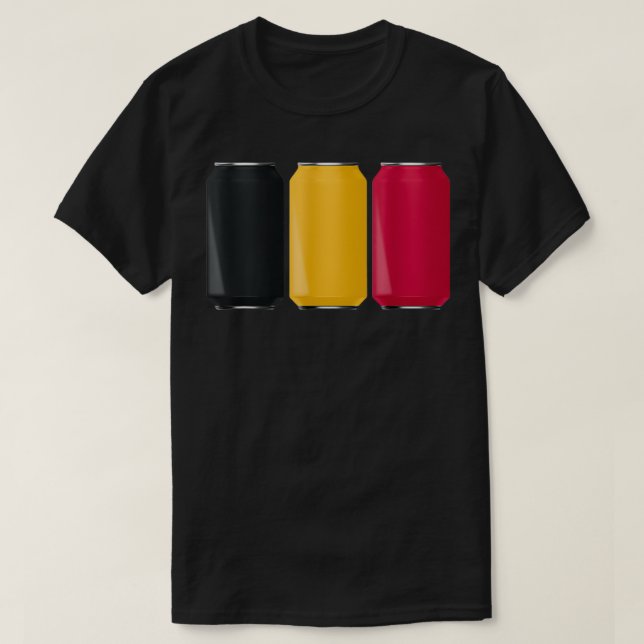 Patriotic Beer Cans Belgien Flag T-Shirt (Design vorne)