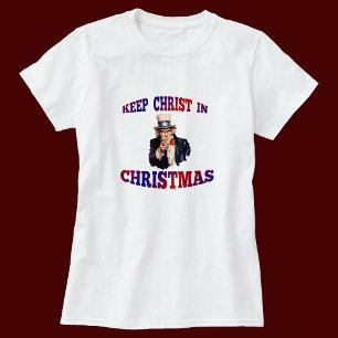Patriotic Behielt Christus in den Weihnachtslieder T-Shirt