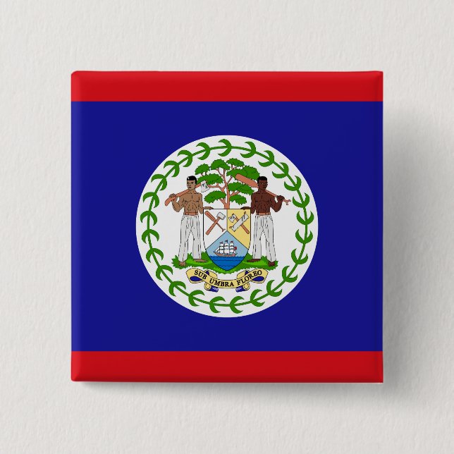 Patriotic Belizean Flag Button (Vorderseite)