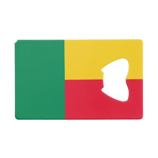 Patriotic Benin Flag Geldbeutel Flaschenöffner (Vorderseite (Horizontal))