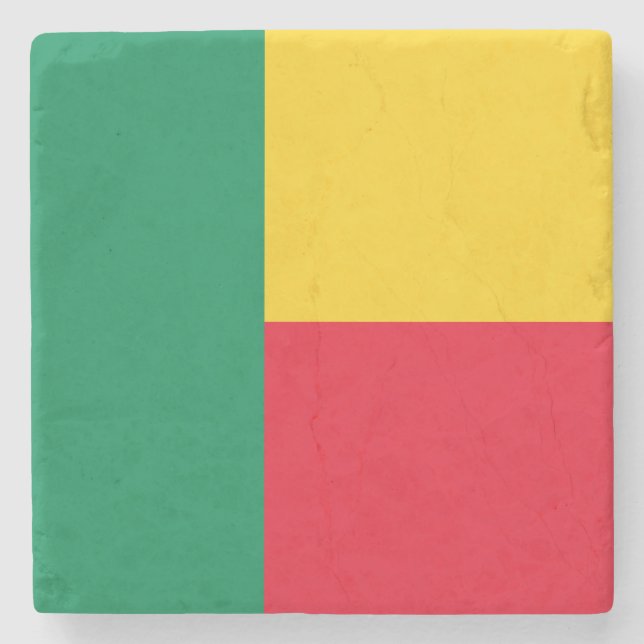 Patriotic Benin Flag Steinuntersetzer (Vorderseite)