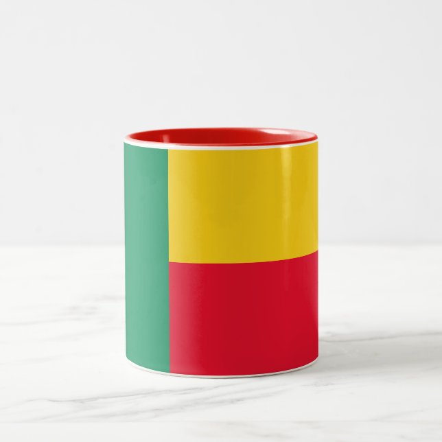 Patriotic Benin Flag Zweifarbige Tasse (Mittel)