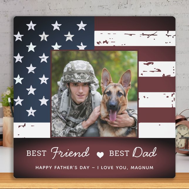 Patriotic Best FRIEND Best VATER Military Dog Foto Fotoplatte (Von Creator hochgeladen)