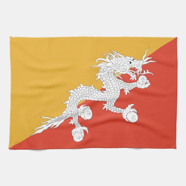 Patriotic Bhutan Flag Geschirrtuch (Horizontal)