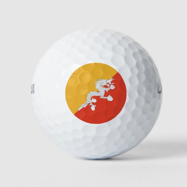 Patriotic Bhutan Flag Golfball (Vorderseite)