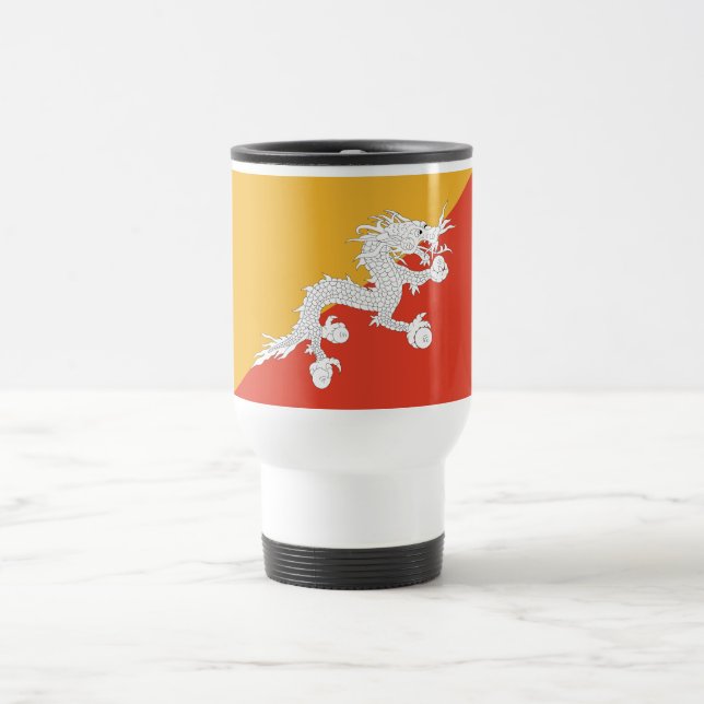 Patriotic Bhutan Flag Reisebecher (Mittel)