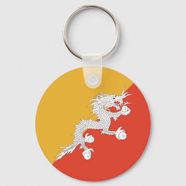 Patriotic Bhutan Flag Schlüsselanhänger (Vorderseite)