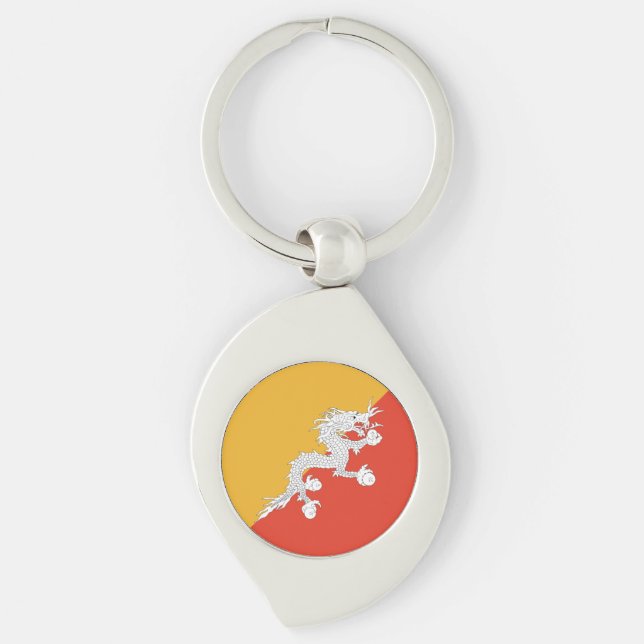 Patriotic Bhutan Flag Schlüsselanhänger (Vorderseite)