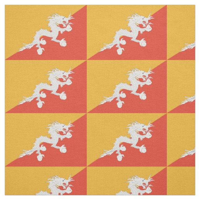 Patriotic Bhutan Flag Stoff (Muster)