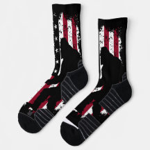 Patriotic Bigfoot American Flag Crew Socks