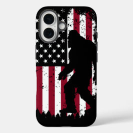 Patriotic Bigfoot – American Flag Sasquatch iPhone 16 Hülle