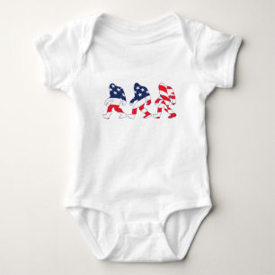 Patriotic Bigfoot Sasquatch Baby Strampler