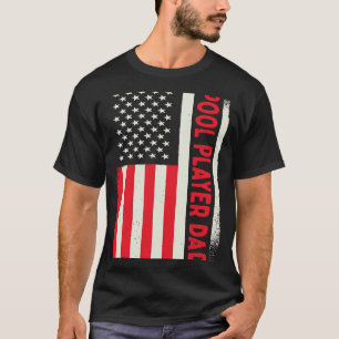 Patriotic Billard Coach Snooker 8 Ball Pool Playa T-Shirt