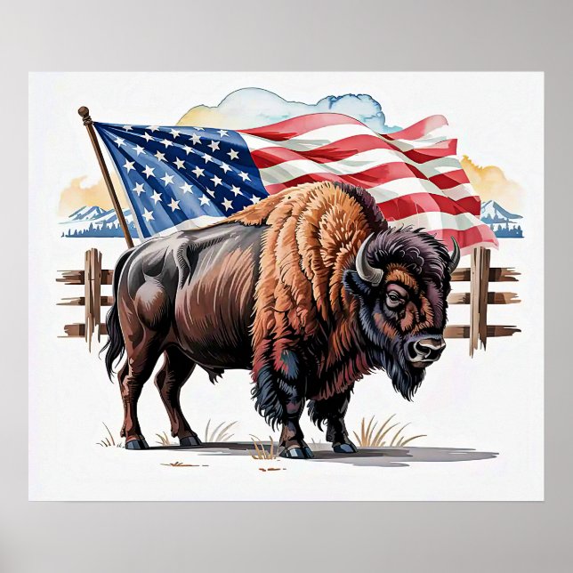 Patriotic Bison Poster (Vorne)