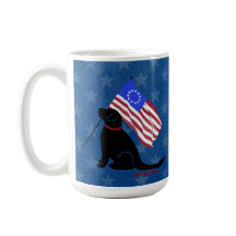Patriotic Black Lab Hund American Flag Kaffee Tass
