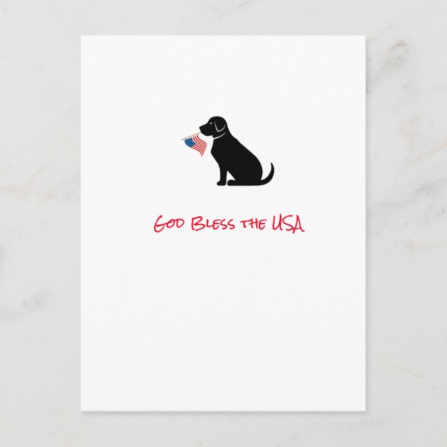 Patriotic Black Lab Silhouette American Flag Postkarte (Vorderseite)