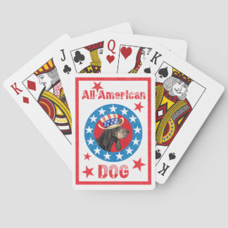 Patriotic Black und Tan Coonhound Spielkarten