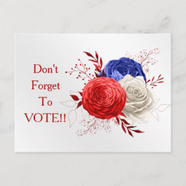 Patriotic Bloom Trio Vote Reminder Postkarte