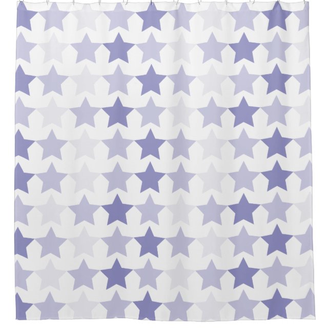 Patriotic Blue Ombre Stars Duschvorhang (Vorderseite)