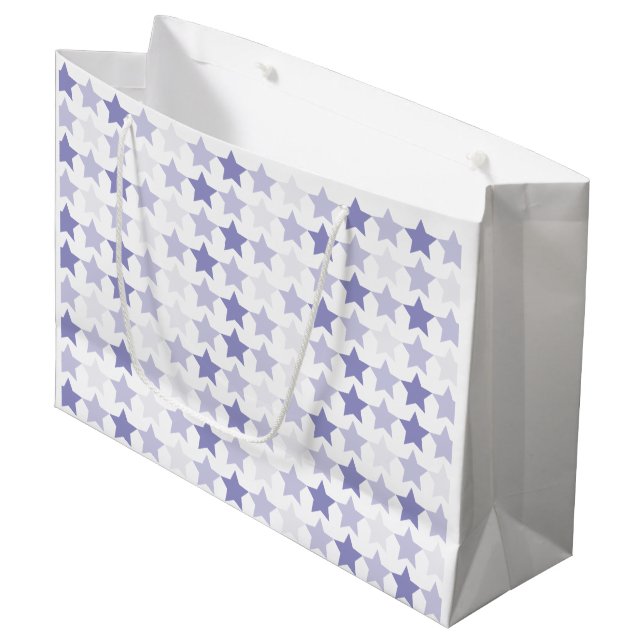 Patriotic Blue Ombre Stars Große Geschenktüte (Vorderseite Schrägansicht)