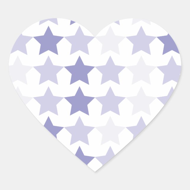 Patriotic Blue Ombre Stars Herz-Aufkleber (Vorderseite)
