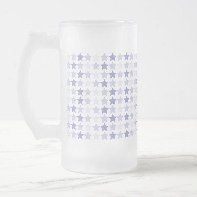 Patriotic Blue Ombre Stars Mattglas Bierglas (Links)