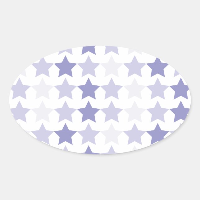 Patriotic Blue Ombre Stars Ovaler Aufkleber (Vorderseite)