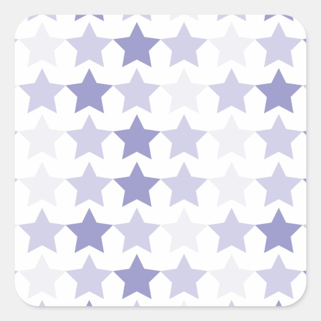 Patriotic Blue Ombre Stars Quadratischer Aufkleber (Vorderseite)
