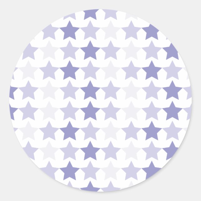 Patriotic Blue Ombre Stars Runder Aufkleber (Vorderseite)